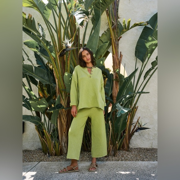 free people beach hailee sweater set | green | size small - Picture 4 of 4